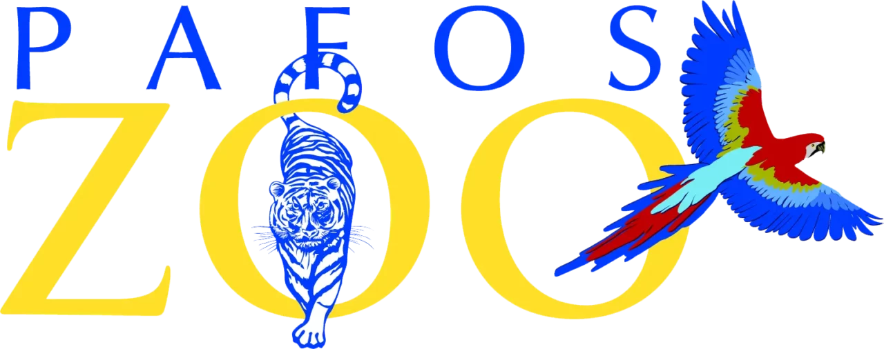 Logo of Pafos Zoo, featuring a stylized depiction of a variety of animals and vibrant colors, representing a family-friendly wildlife park in Pafos, Cyprus