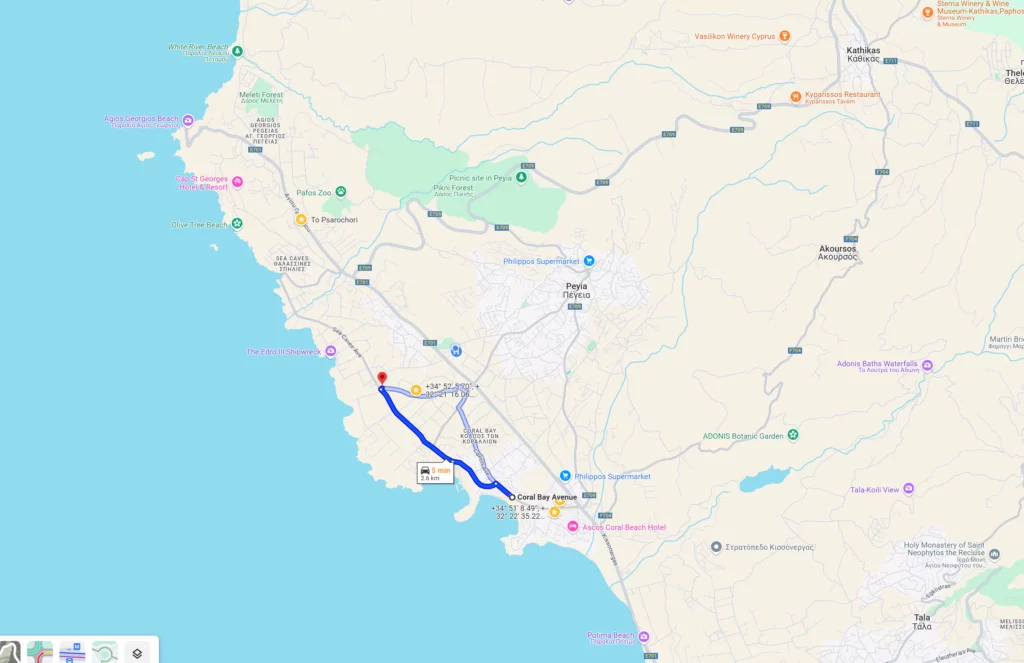 Map showing the location of Solos Kebab House.